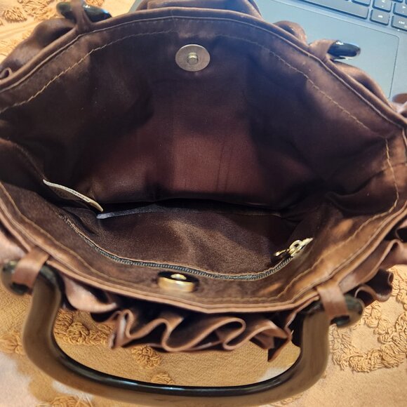 MOD by Design Beautiful Satin Brown Rose Purse - Picture 9 of 10